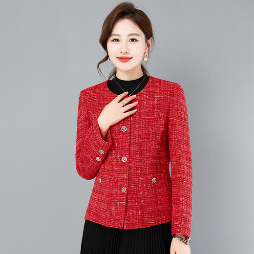 秋季女士短款小香风外套，女新款女装时尚洋气妈妈秋装上衣QB-LL89068 商品图2