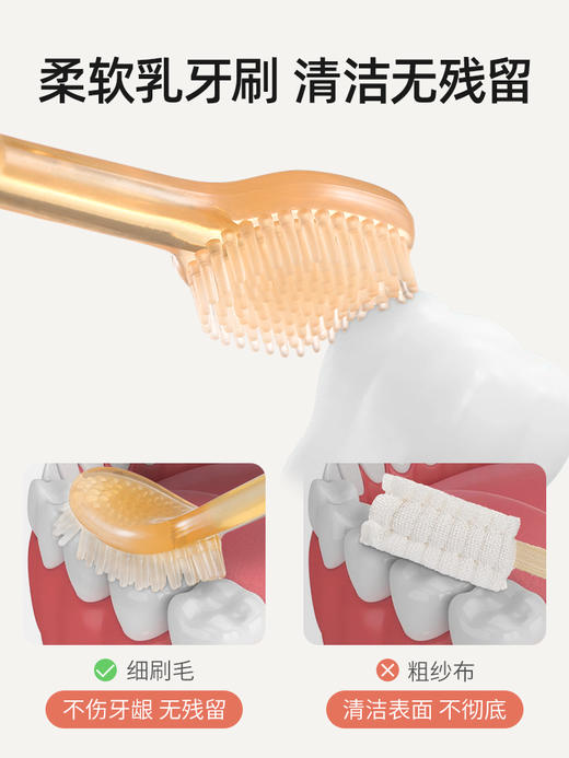 贝肽斯婴儿牙刷婴幼儿乳牙0-1岁半舌苔口腔清洁神器硅胶宝宝牙刷 商品图3