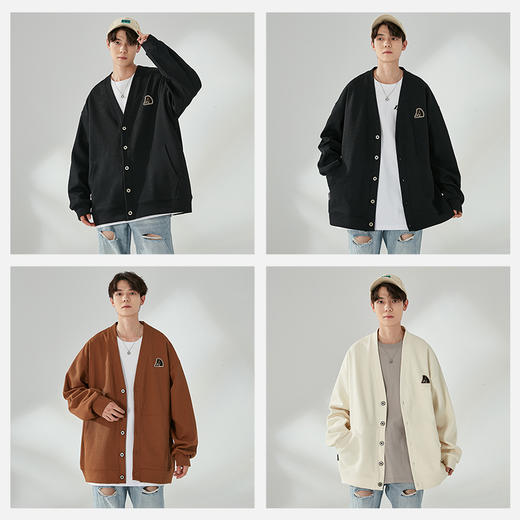 【一口价】【新款DSK】大依优型大码毛衣开衫外套针织衫休闲弹力男宽松加肥加大码秋装上衣胖子 商品图6