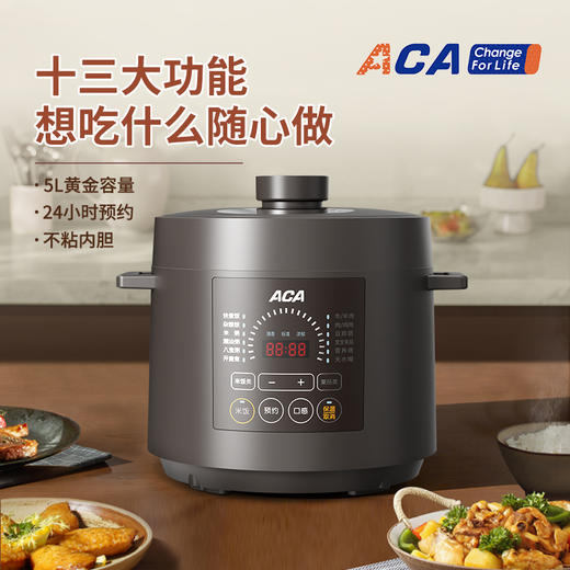 北美电器（ACA） 智能电压力锅5L家用多功能 不粘内胆 ALY-G50DY04D 商品图0