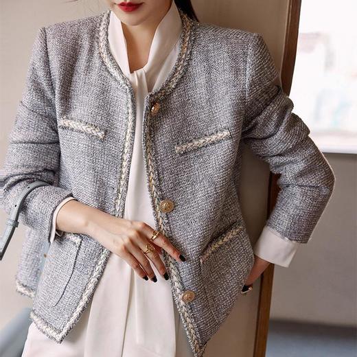 娜璐多 小香风外套女2023秋季粗花呢名媛轻奢气质高级感法式上衣 商品图1