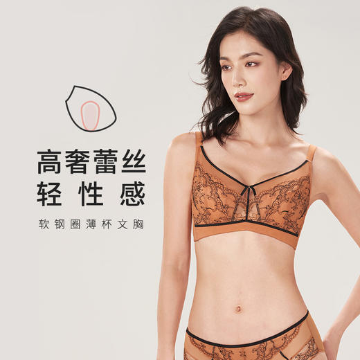 都市丽人舒软挺塑C杯适穿列维斯花边蕾丝调整型文胸超薄款3/4杯塑身文胸无钢圈内衣四排扣LJ33M6 商品图0