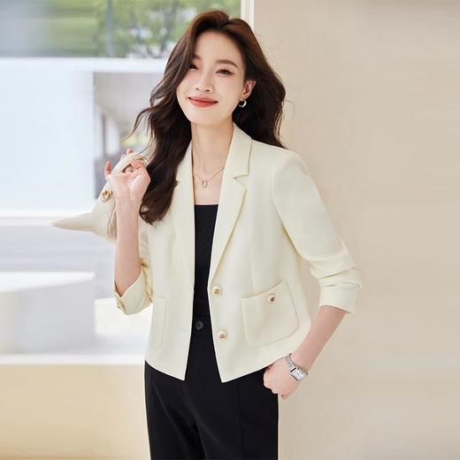 娜璐多 小个子短款外套女长袖修身时尚百搭上衣2023年秋季新款显瘦小西服 商品图1