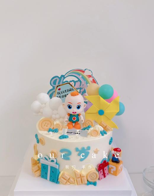 超级宝贝jojo彩色儿童蛋糕(底部玩偶随机)-低糖处理无添加 商品图1