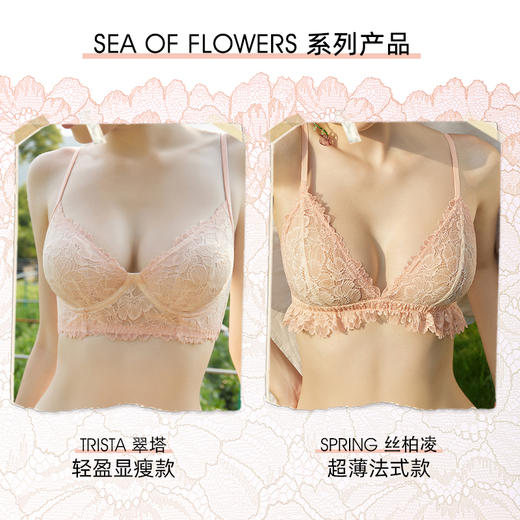好奇蜜斯法式内衣女夏季超薄大胸显小胸性感蕾丝文胸罩套装收副乳-丝柏凌 商品图4