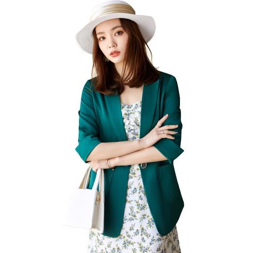 娜璐多 OL通勤时尚五分袖小西服2023夏季薄款简约外套女法式设计感上衣女 商品图4