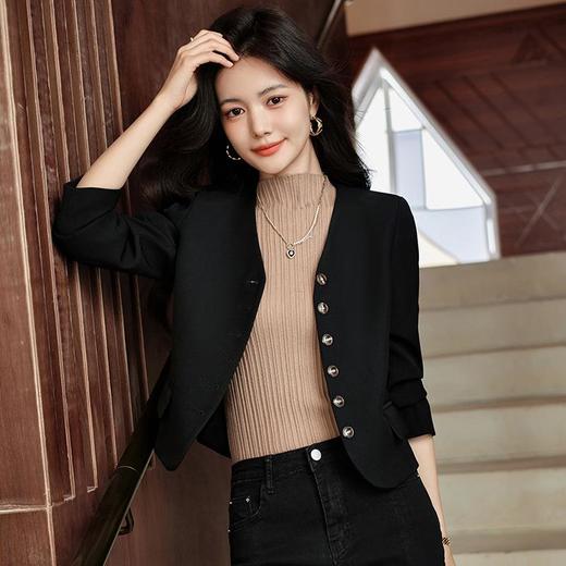 娜璐多 休闲短款西装外套女2023新款小香风百搭气质秋季高级感小西服上衣 商品图3