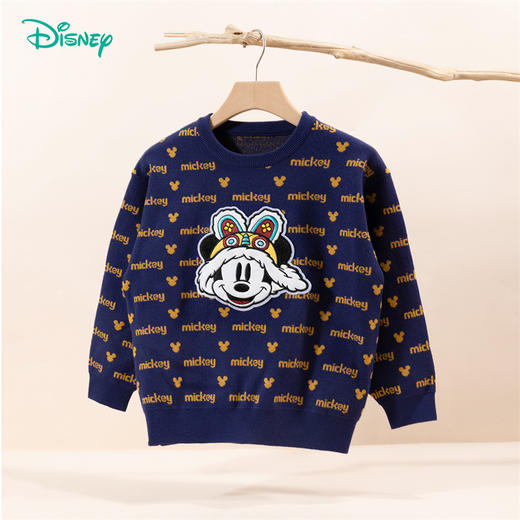 迪士尼童装秋冬款男童米奇长袖毛衣套头针织衫宝宝拜年服233S1860
 商品图13