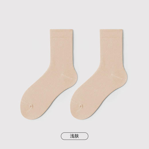 都市丽人简约系列精梳棉中筒袜中厚款女士常规袜新年本命年红品LC3CC4 商品图3