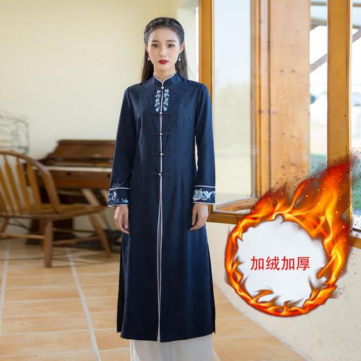 ZFN9107中式唐装复古女装秋冬外套中国风改良版棉麻汉服上衣禅意茶服 商品图1