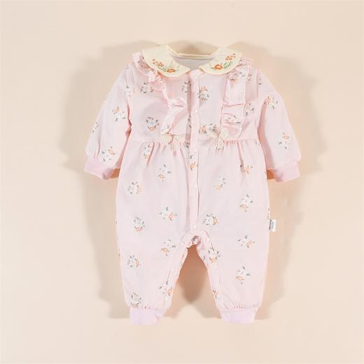 贝贝怡童装秋冬新款婴幼儿夹棉前开连体衣保暖厚实宝宝外衣冬装ZB4CL002 商品图3