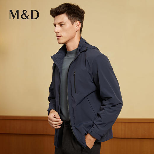 【三防面料】MD名盾秋季夹克男抗皱防水商务行政风连帽外套91567 商品图1