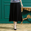 WWF2017 可机洗纯色真丝半身裙女夏季拼接中长裙桑蚕丝珠地针织A字裙 商品缩略图0