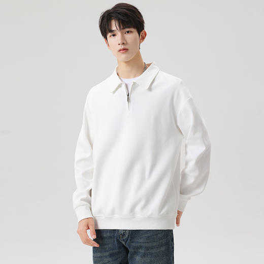 圈【新款DSL】大依优型大码男装雷萨翻领卫衣加肥加大号套头胖子圆领潮流休闲长袖上衣 商品图2