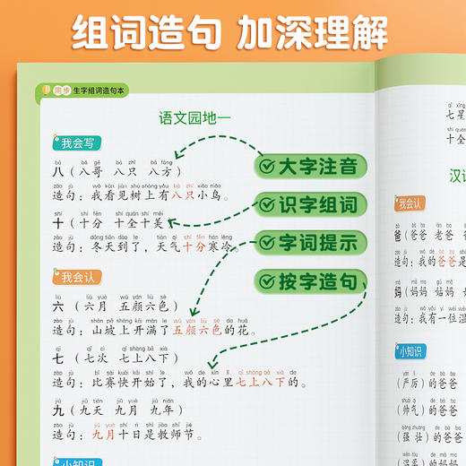 【斗半匠】小学语文1-6年级上下册生字组词造句本 商品图2