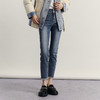 谜底弹力牛仔裤女2023冬季新品高腰百搭修身铅笔九分裤234MK1493 商品缩略图0