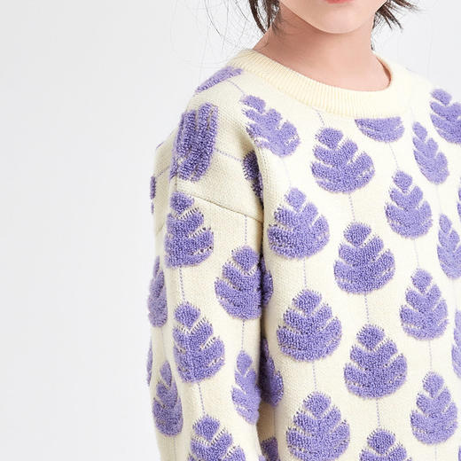 笛莎Deesha 童装女童针织衫2023冬新款圆领立体工艺毛衫 商品图3