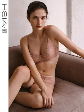 HSIA遐轻薄内衣女【A girl】微聚拢胸罩大容量全罩杯大胸显小文胸