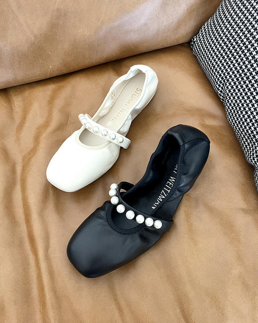 【大促，不退不换】 SW家 温柔好穿平底芭蕾舞鞋 珍珠扣袢平底鞋 2色 BZ1099 商品图3