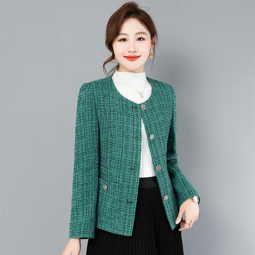 秋季女士短款小香风外套，女新款女装时尚洋气妈妈秋装上衣QB-LL89068 商品图0