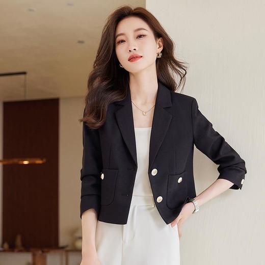 娜璐多 小个子短款外套女长袖修身时尚百搭上衣2023年秋季新款显瘦小西服 商品图0