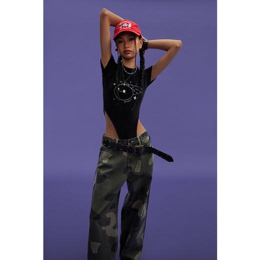 GOODBAI GOODEES刺绣微笑天使图案修身连体衣 商品图0