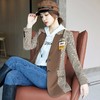 娜璐多 英伦风格子拼接小西装外套女秋季新款休闲百搭韩版西服上衣通勤风 商品缩略图3