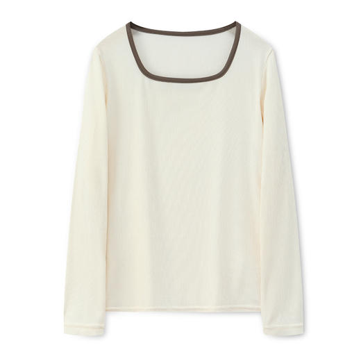 【女神范十足，领螺纹长袖针织衫】修身显瘦，内搭露锁骨打底，彰显你的优雅气质。春秋必备单品，畅销不衰，让你成为时尚焦点！ 商品图1