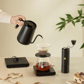 泰摩 进阶型家用手冲咖啡套装礼盒  温控手冲煮壶 磨豆机 电子秤 滤杯