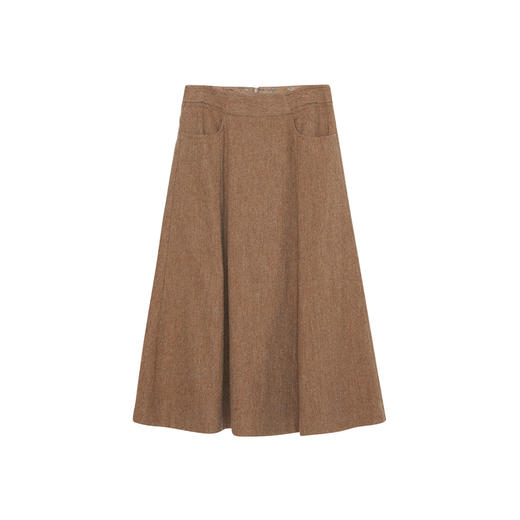 谜底长款半身裙伞裙女2023冬季新品复古文艺A型呢子半裙234MB1491 商品图4