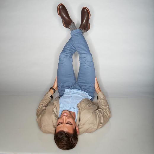 限时特价——葡萄牙原产手工制作时尚舒适高品质男士皮靴褐色M2171（超轻款） 商品图9