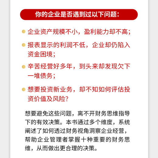 企业经营十大财务思维 提高企业决策质量 有效决策 洞察企业经营 防范财务风险 看懂财务报表 财务管理 *预算 内部控制 商品图3