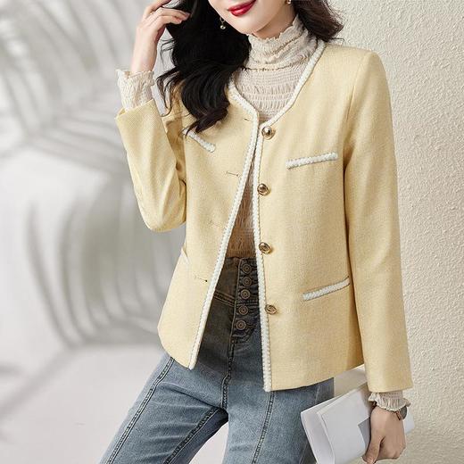 娜璐多 小香风秋装外套女2023年春季新款休闲小清新百搭休闲甜美长袖外套 商品图0