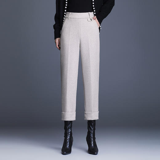 MYX-KDFY-8665-Y羊毛呢靴裤秋冬季新款小脚裤气质优雅女装哈伦裤厚款呢料裤子女 商品图1