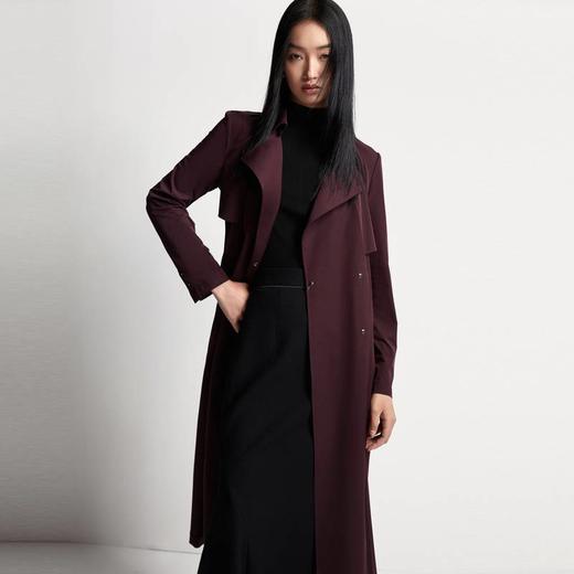 奈蔻风衣暗紫红色 商品图3
