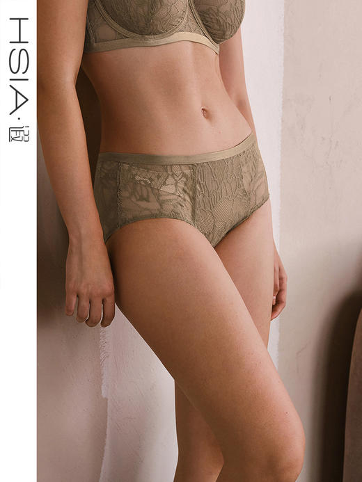 HSIA遐轻薄全蕾丝内裤【A girl】舒适透气纯棉裆女士中腰平角裤 商品图0
