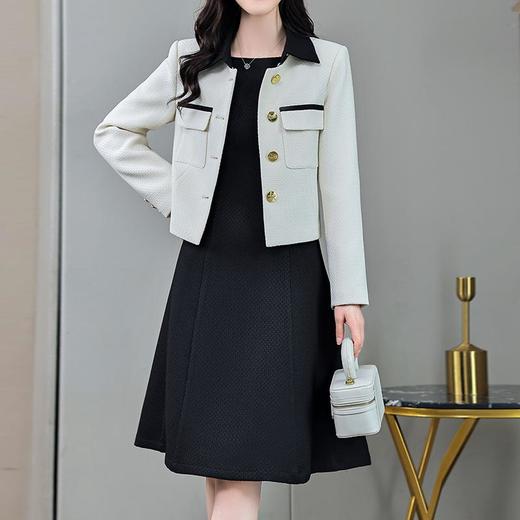 娜璐多 拼接撞色短款小香风外套女2023秋新款气质优雅通勤百搭约会上衣女 商品图1