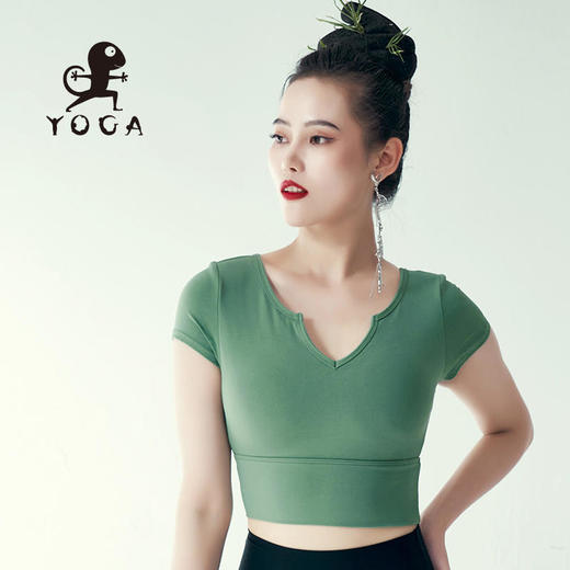 壁虎瑜伽【2309SY250】修腰显瘦短袖（可拆卸胸垫）【5天发货】 商品图0