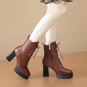 英伦风女款，高跟粗跟短靴SMQ-6311