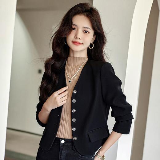 娜璐多 休闲短款西装外套女2023新款小香风百搭气质秋季高级感小西服上衣 商品图1