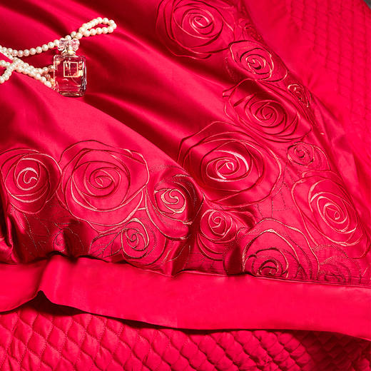 多喜爱 婚庆床上用品四件套 臻爱/鸿运当头/幸福绽放（红）/为爱绽放 cs 商品图5