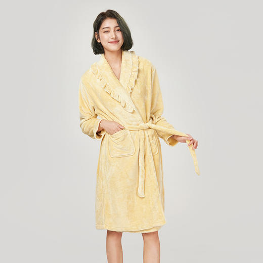 都市丽人眯雅佳女士双面法兰绒套装厚款单件袍家居服LH37A1 商品图1