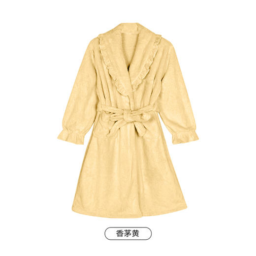 都市丽人眯雅佳女士双面法兰绒套装厚款单件袍家居服LH37A1 商品图8