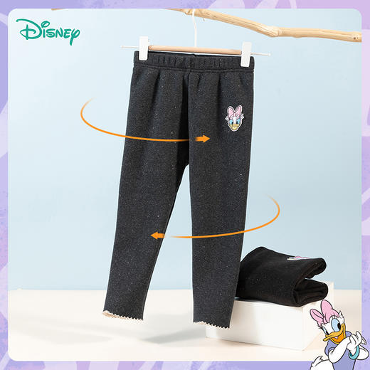 迪士尼童装女孩冬季保暖加绒加厚打底裤女童绵柔舒适长裤休闲裤子234K1368
 商品图6