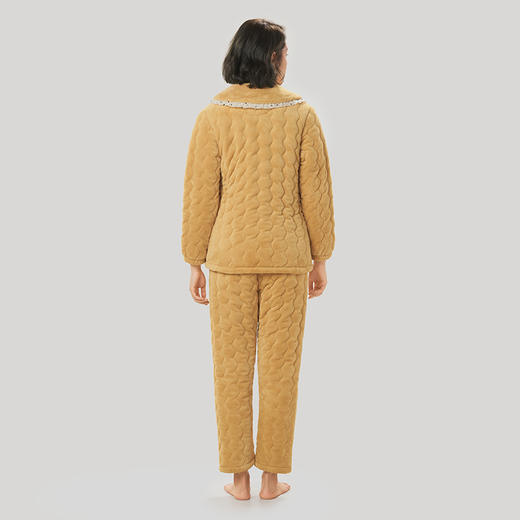 都市丽人法兰绒夹棉女士加厚款长袖长裤类家居服套装LH31G2 商品图3