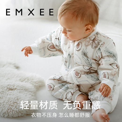 【宝宝安睡】EMXEE嫚熙婴童纱罗舒暖款长袖分腿睡袋 商品图5