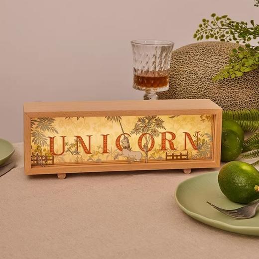 大都会艺术博物馆花园里的独角兽系列 木质箱式氛围灯伴睡灯礼盒摆件 商品图1