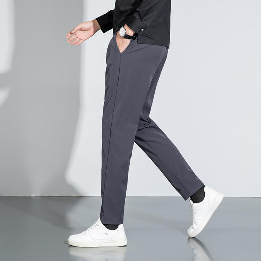 半身缘男裤 秋季半松紧腰微弹四面弹宽松版商务休闲裤333 商品图2