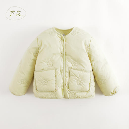 【马克珍妮 芦芙】秋冬新款 女童甜美花朵绗缝轻薄羽绒服232025 商品图2