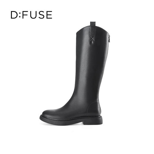 Dfuse迪芙斯2023冬季新款圆头骑士靴弹力瘦瘦长筒高靴DF34117163 商品图3